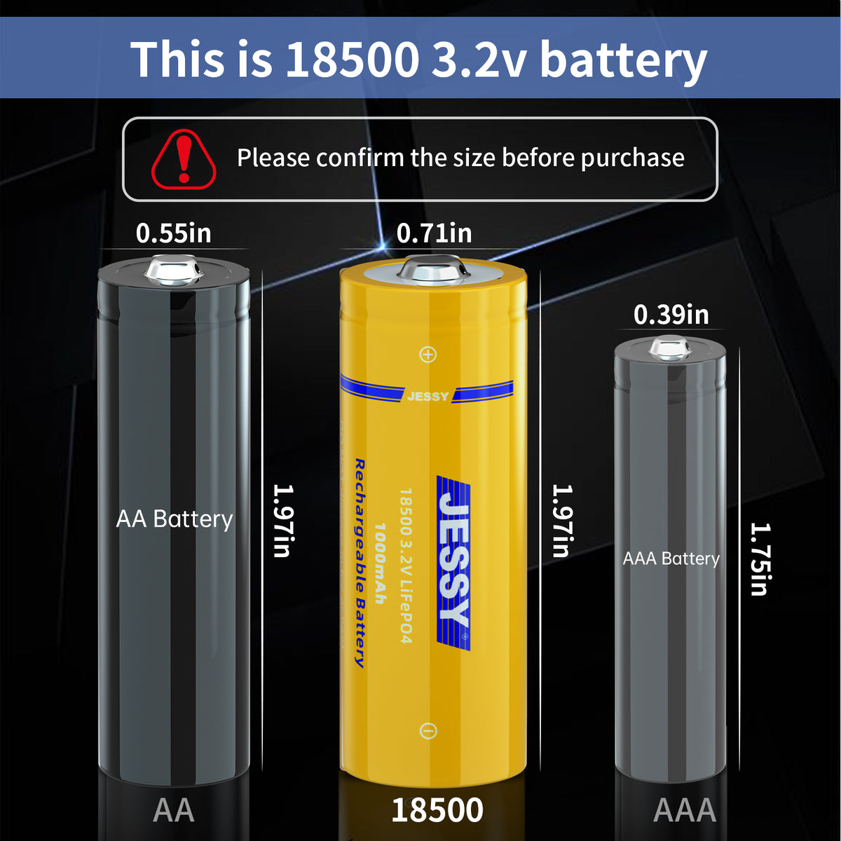 18500 3.2V Rechargeable Battery 4 Pack