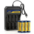 6 Pack 18650 Rechargeable Battery Button Top with Charger