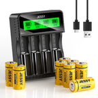 8 Pack CR123A 3.7V Rechargeable Battery with Charger