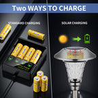 4-Pack 18500 3.2V Rechargeable Battery with Charger