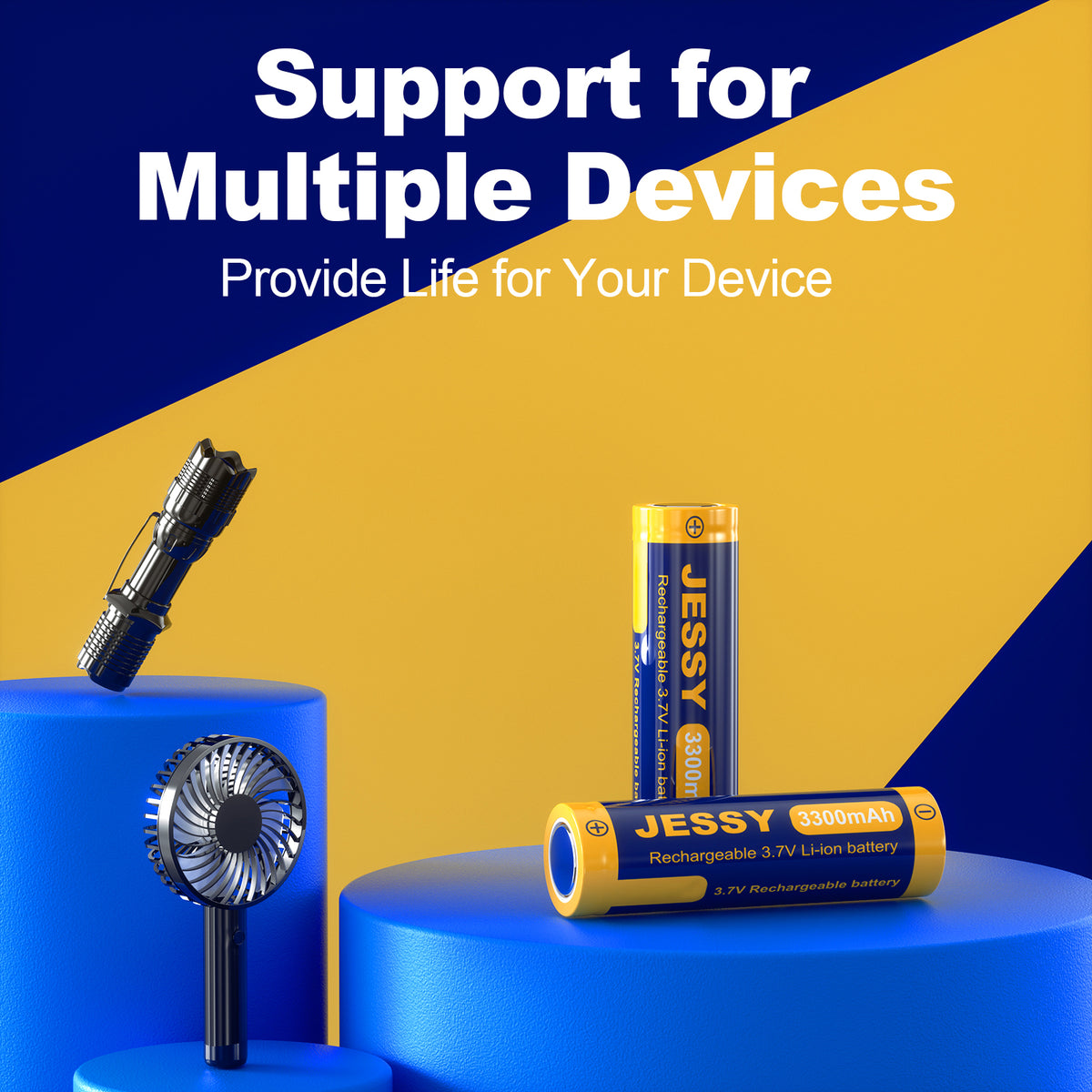 18650 Rechargeable Battery Flat Top-2Pack