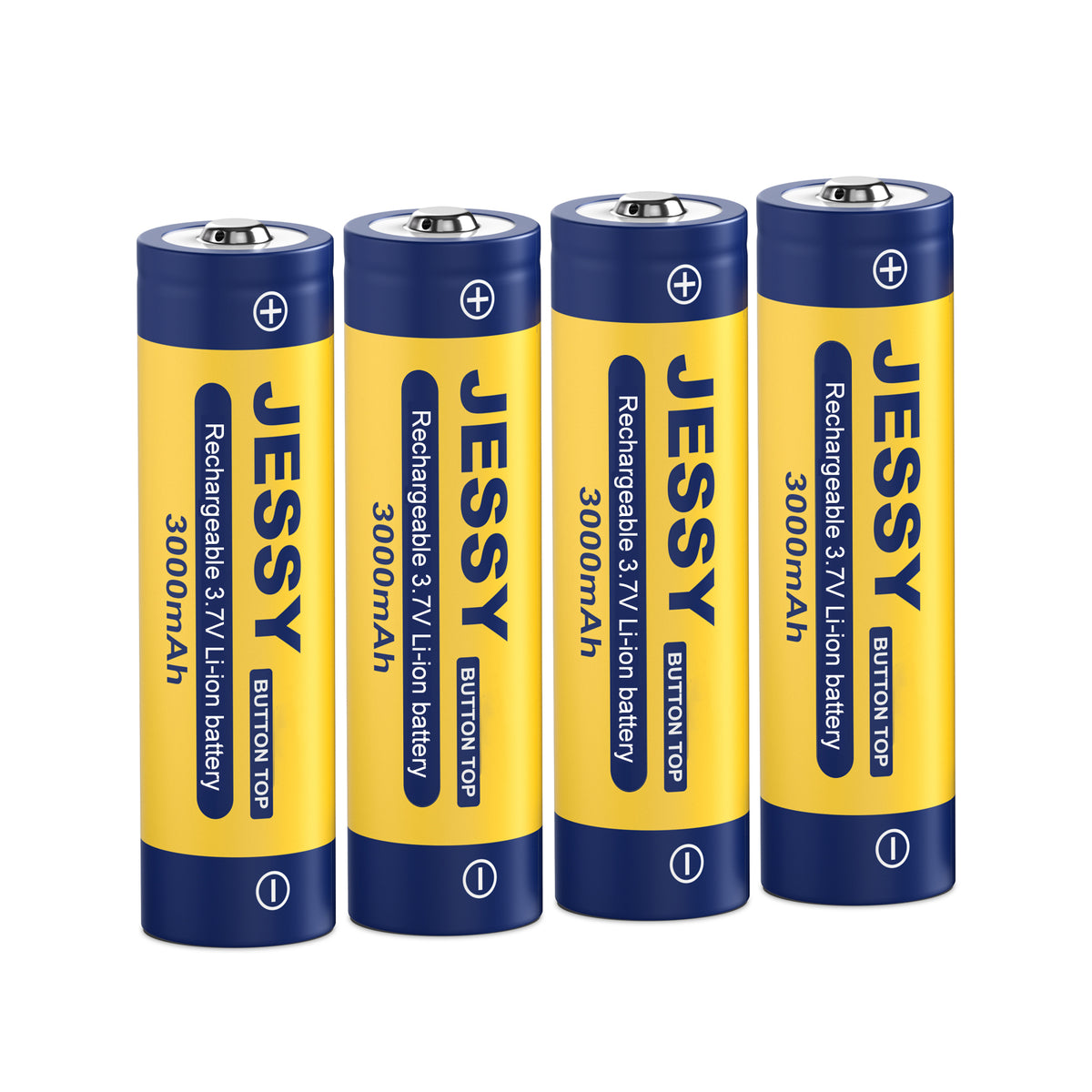 18650 Rechargeable Battery Button Top 4-Pack