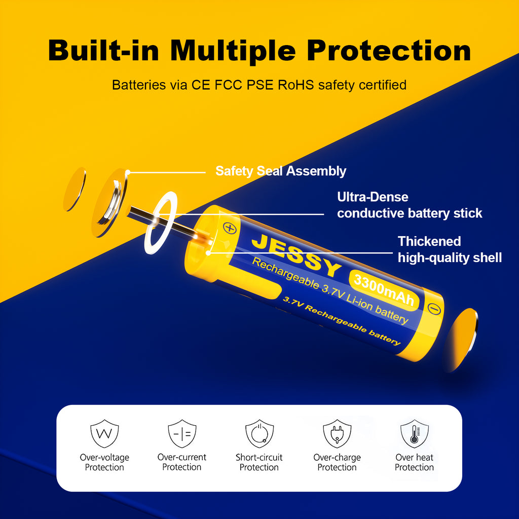 18650 Rechargeable Battery Flat Top-2Pack