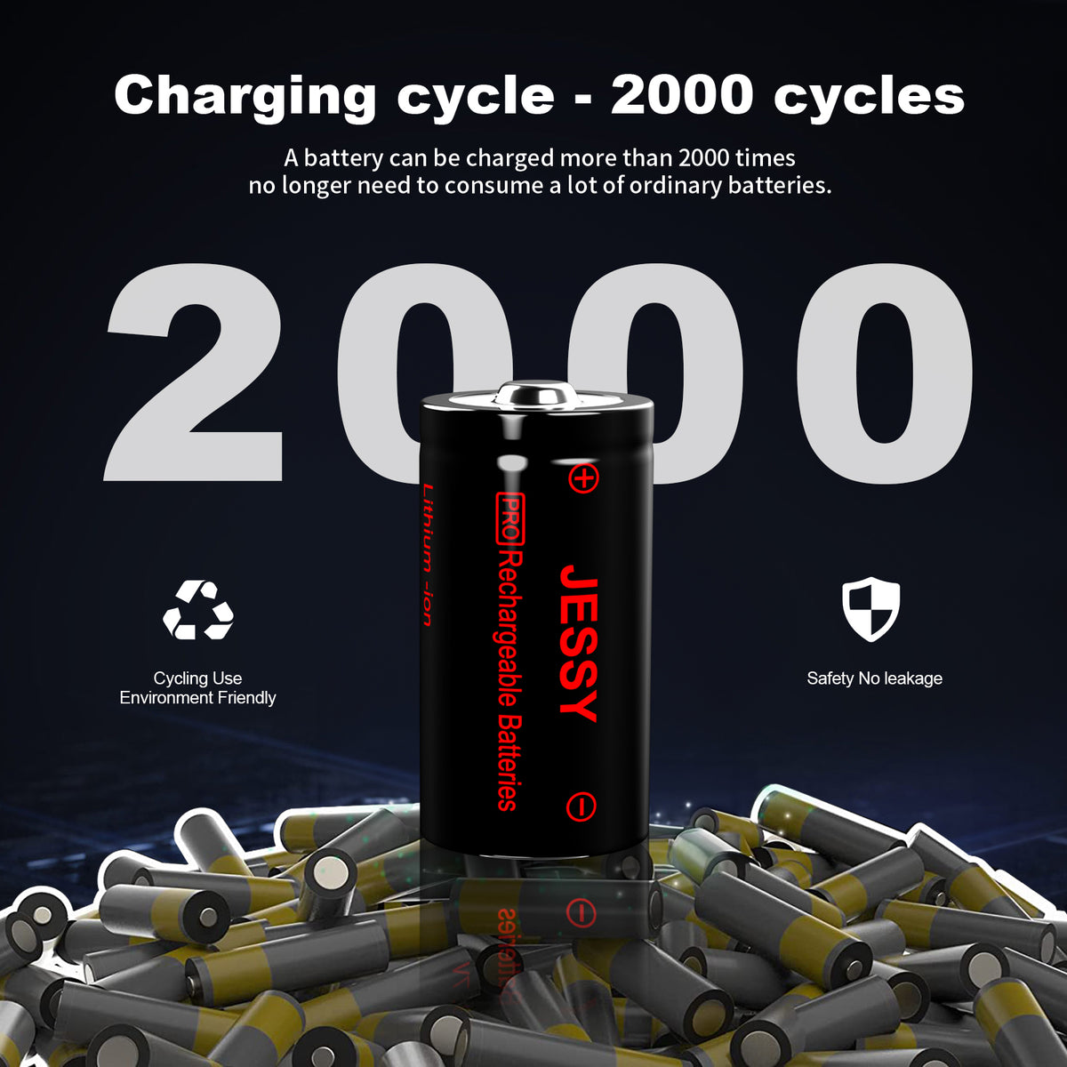 CR123A 3.7V Rechargeable Battery -  8 Pack