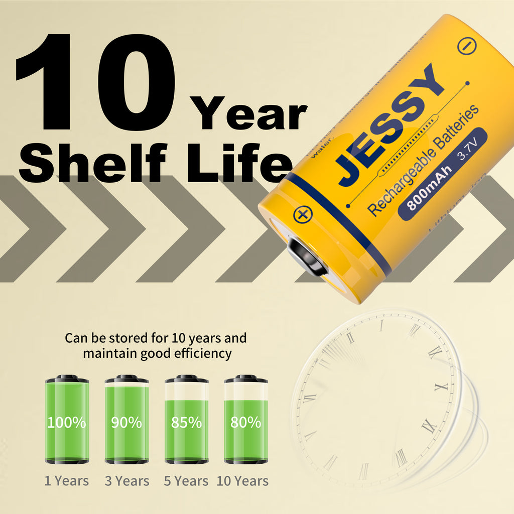 CR123A 3.7V Rechargeable Battery -  8 Pack