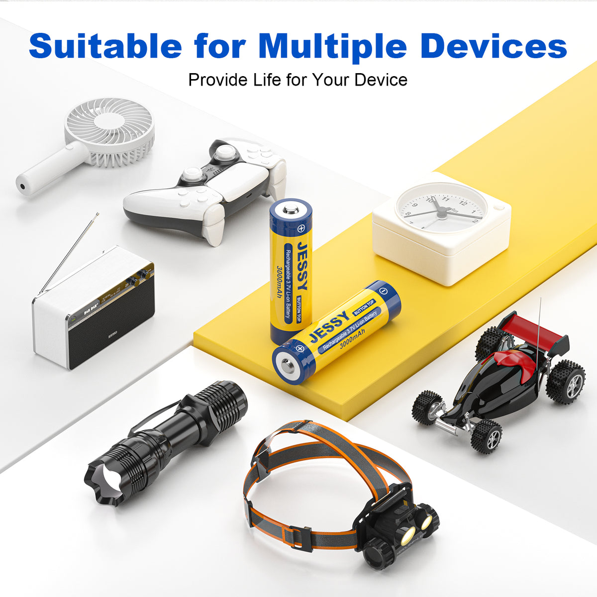 18650 Rechargeable Battery Button Top 2-Pack