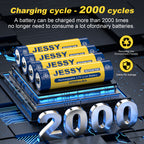 4 Pack 18650 Rechargeable Battery Button Top with Charger