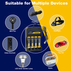 6 Pack 18650 Rechargeable Battery Flat Top with Charger