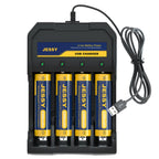4 Pack 18650 Rechargeable Battery Flat Top with Charger
