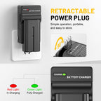 JESSY NP-F550 Battery Kit – 2-Pack Rechargeable Batteries with Wall Charger for Sony Cameras & LED Lights - JESSY Battery